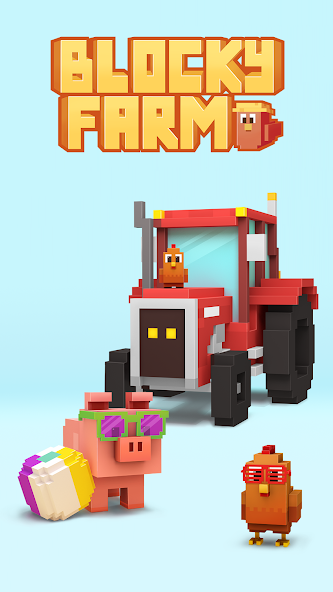 Blocky Farm Logo and Characters